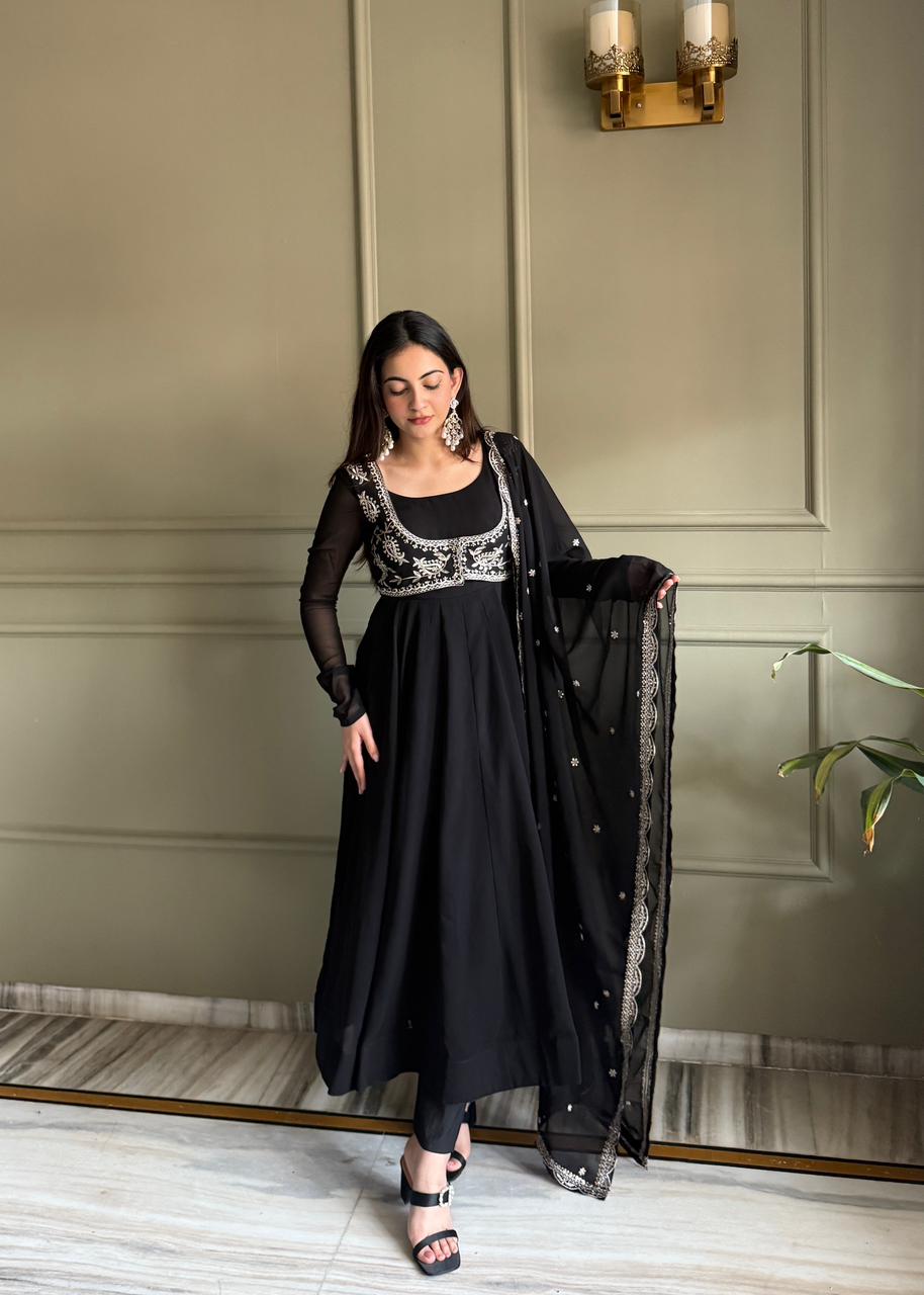 Black Anarkali Suit for Women