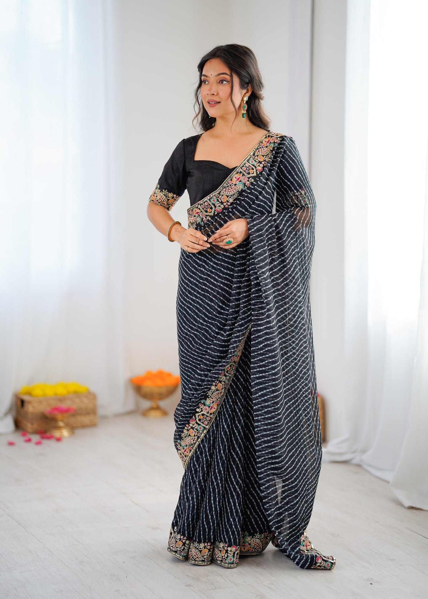 Black Georgette Saree For Women
