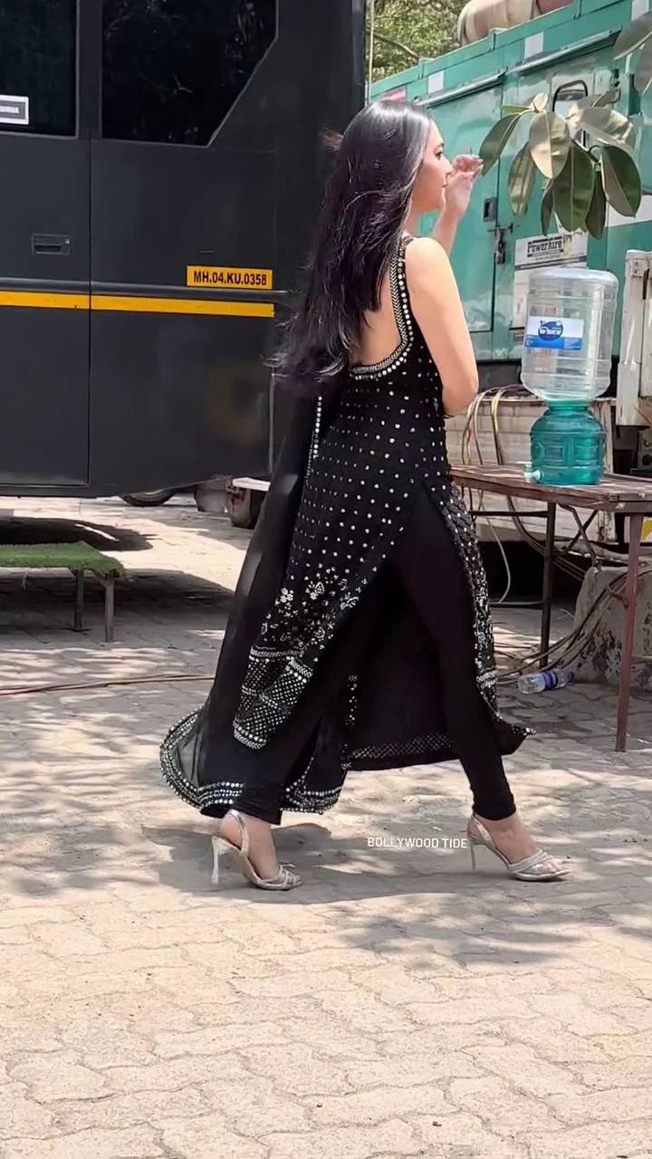Black Georgette Suit backview For Women 