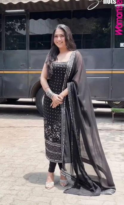 Black Georgette Suit For Women Party Wear  