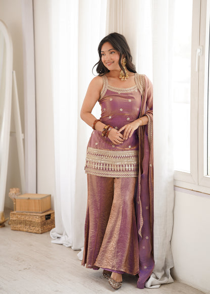 Dusty Pink Frendy Silk Suit For Women | Festive Wear